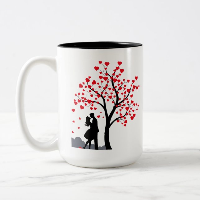 Couple romantique Amour Arbre Mug (Gauche)