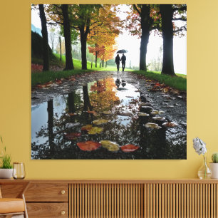 Couple romantique toile tendue Art mural sous la p