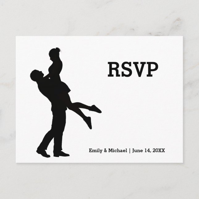 Couple Silhouette Moderne - Carte de Réponse (Devant)