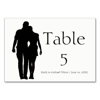 Couple Silhouette moderne - Carte de table 3x5
