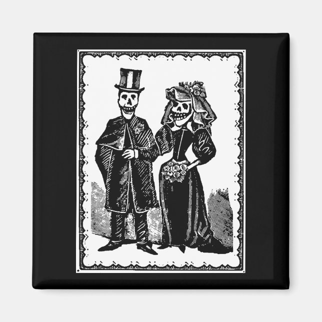 Couple squelette - Aimant #1 (Personnaliser) (Devant)