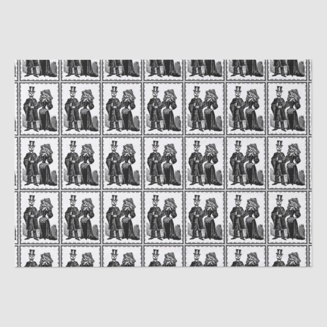 Couple squelette - Papier de soie (Recto)