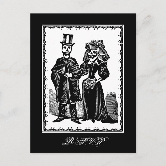 Couple squelettique (RSVP) - Carte postale (Devant)