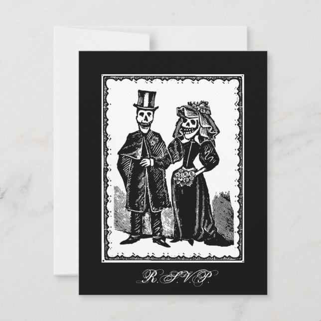 Couple squelettique (RSVP) - Petite invitation (Devant)