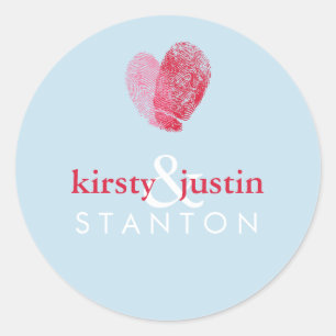 COUPLE STICKER SCEAL mignon coeur d'empreinte digi