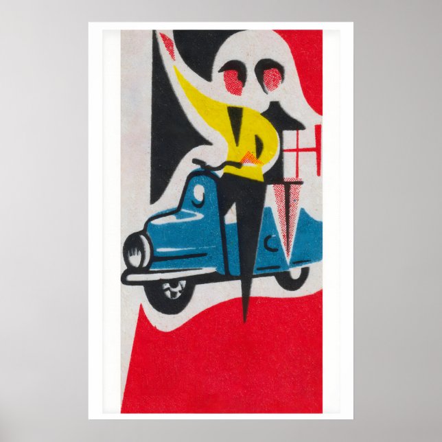 Couple sur impression de boîte d'allumettes Vespa  (Devant)