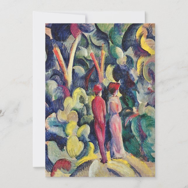 Couple sur le chemin forestier par August Macke (Devant)