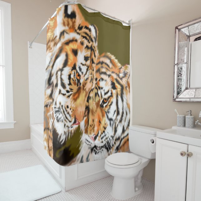 Couple Tiger Douche Rideau (En situation)