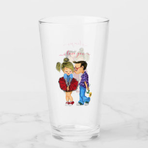 Couple Verre avec Texte - Je t'aime