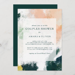 Couples Abstraits colorés Invitation douche