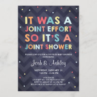 Couples Baby shower invitation Coed Douche Joint