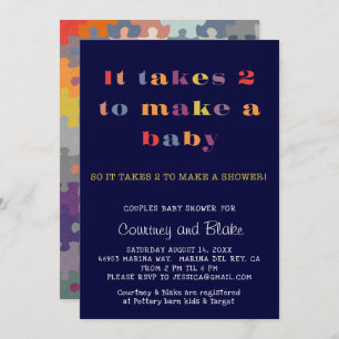 Couples Baby showers Invitation Navy