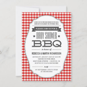 Couples BBQ Baby Douche Invitations