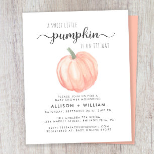 Couples Citrouilles mignons Invitation Baby shower