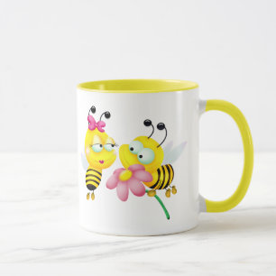 COUPLES D'ABEILLE DANS LA TASSE D'AMOUR