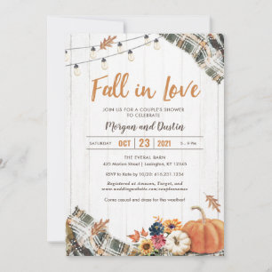Couples d'automne Invitation de douche - Chute d'a