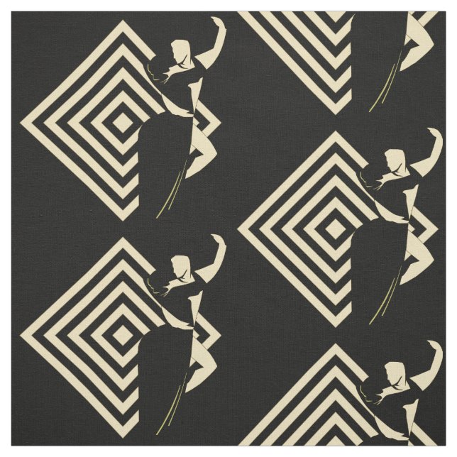 Couples de danse de salon sur le tissu noir (Échantillon)