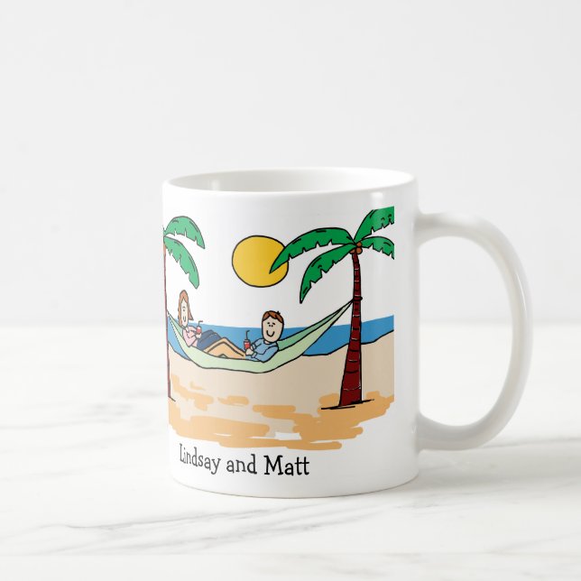 Couples des vacances - tasse faite sur commande de (Droite)
