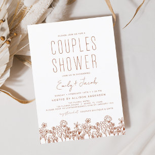 Couples douche Boho Fleur sauvage Élégant Invitati