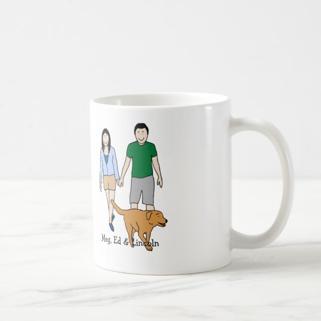Couples et chien personnalisés de tasse de bande (Droite)