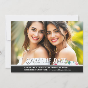 Couples fiançailles lgbtq faire-part lesbienne