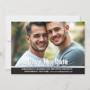 Couples fiançailles photo faire-part hommes gays