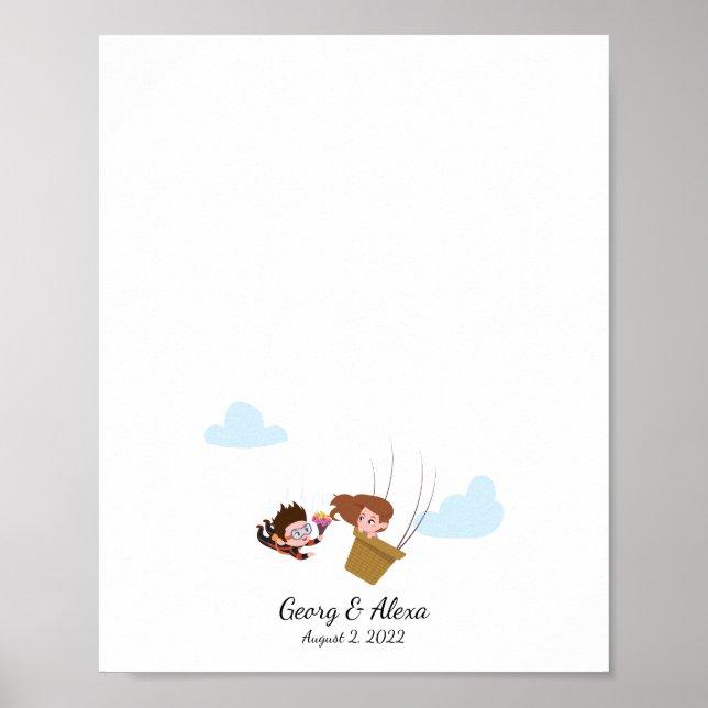 Couple's Love Flight Thumbprint Livre d'or (Devant)