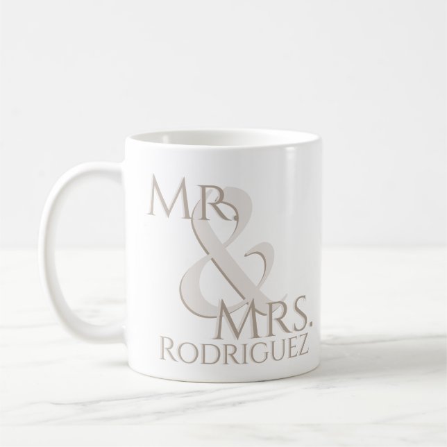 Couples monogrammes Mug pour Fiançailles Mariage (Gauche)