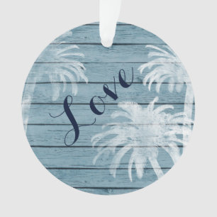 Couples personnalisés Plage Palmiers sur Wood LOVE