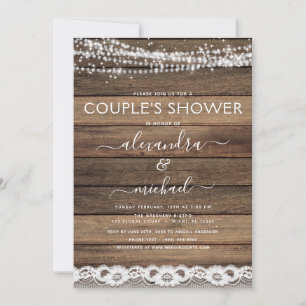 Couple's Shower Rustic Farmhouse Invitation
