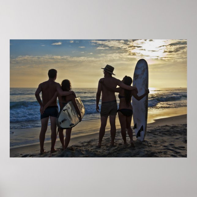 Couples Surfing - interminable affiche estivale (Devant)