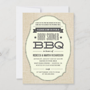 Couples vintages BBQ Baby Douche Invitations