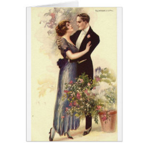 Couples vintages - une étreinte affectueuse,