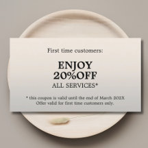 Coupon de beauté minimaliste Elégant Faux Argent