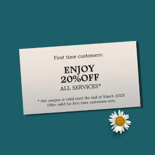 Coupon de beauté minimaliste Elégant Faux Argent