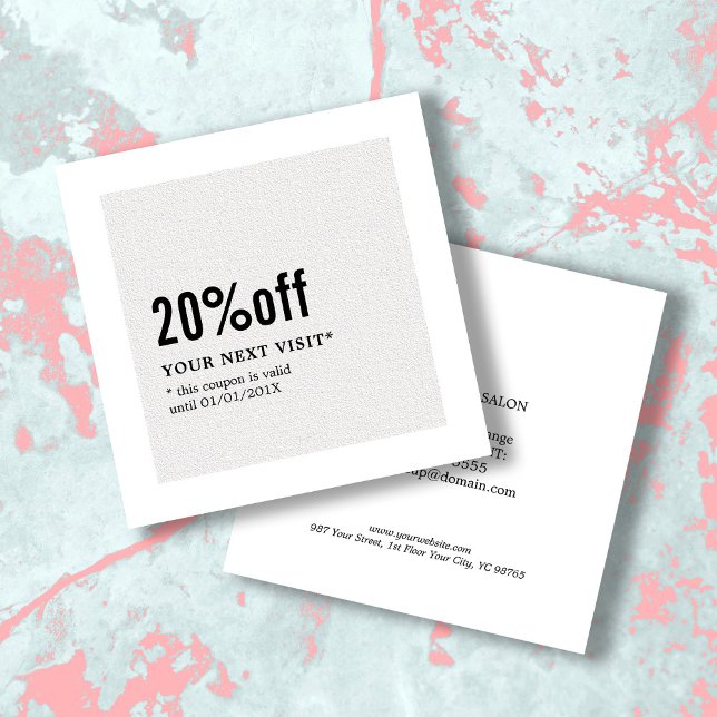 Coupon de beauté noir blanc moderne (Créateur téléchargé)