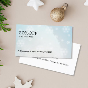 Coupon de beauté pour les flocons de neige bleus