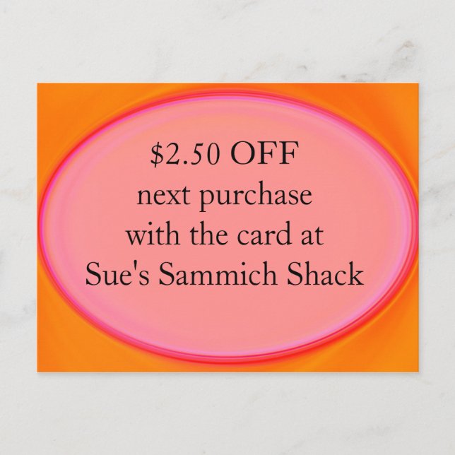 coupon de carte d'escompte (Devant)