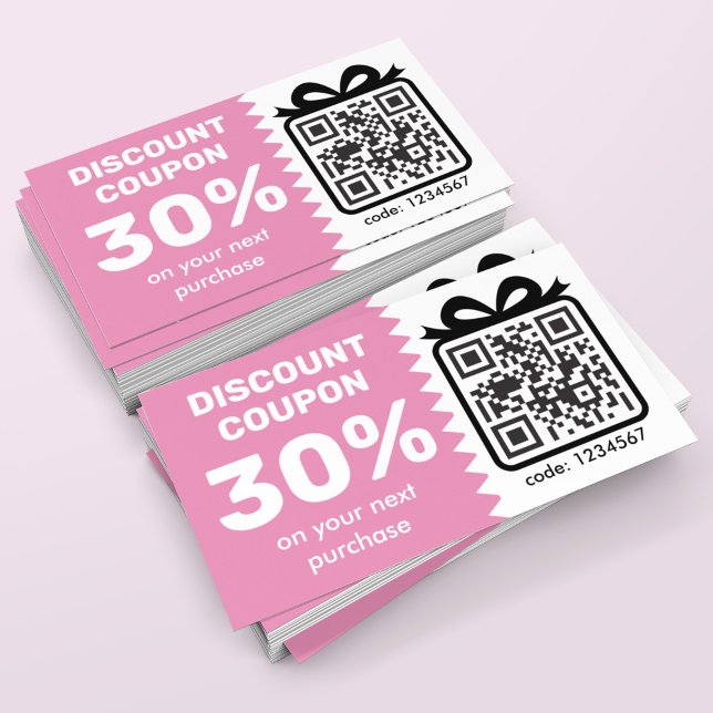 Coupon de réduction numérique avec logo de code QR (Créateur téléchargé)