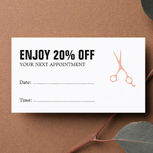 Coupon de rendez-vous minimaliste noir et blanc gr