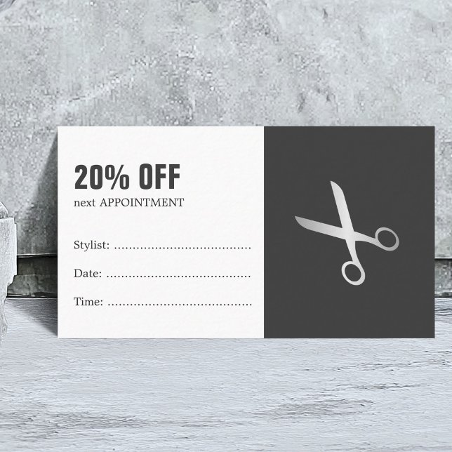Coupon de rendez-vous pour cheveux gris minimal Fa (Créateur téléchargé)
