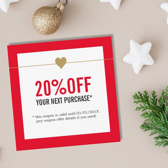 Coupon de salon de beauté blanc rouge simple et él (Créateur téléchargé)