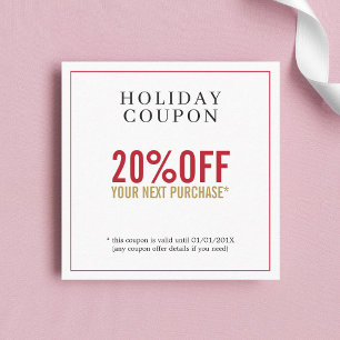 Coupon de salon de beauté rouge or blanc