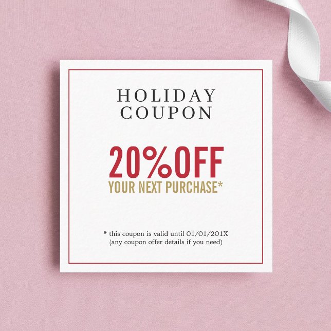 Coupon de salon de beauté rouge or blanc (Créateur téléchargé)