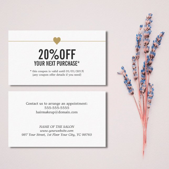 Coupon de salon de beauté simple et élégant (Créateur téléchargé)