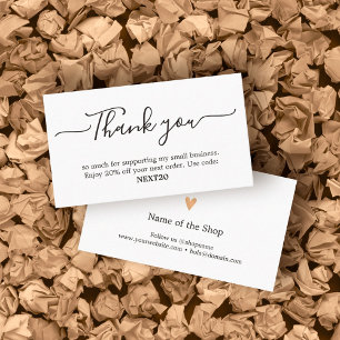 Coupon minimaliste Elegant Noir Blanc Shop Merci