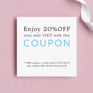 Coupon minimaliste élégant salon bleu blanc
