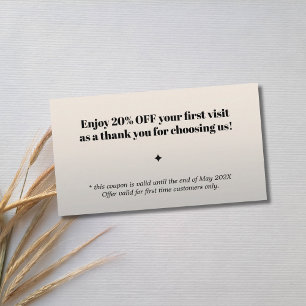 Coupon minimaliste Gras Noir Faux Argent Salon