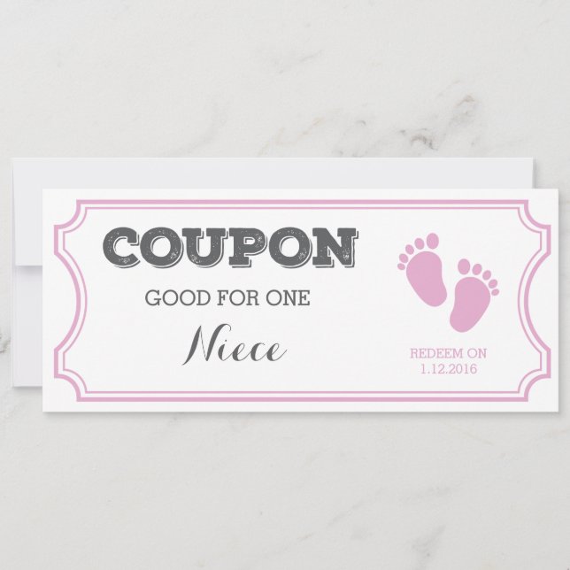 Coupon pour une Niece Baby Faire-part (Devant)