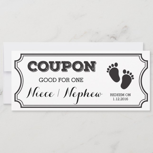 Coupon pour une nièce ou une Faire-part bébé Nephe (Devant)